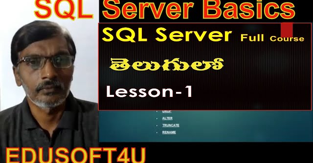 SQL Server Introduction-MS SQL Server complete course in Telugu-Lesson-1