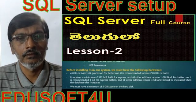 SQL server Installation or setup steps-MS SQL Server complete course in Telugu-Lesson-2