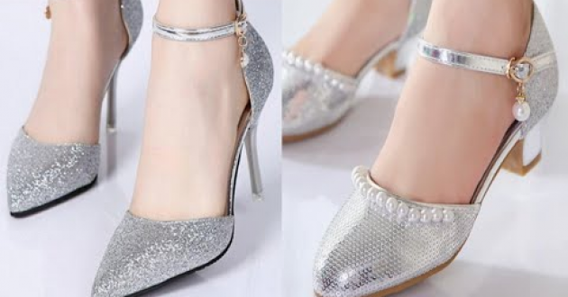 VERY STYLISH SILVER COLOUR SHOES NEW DESIGNS 2022 COLLECTION FOR WOMEN || SILVER SHOES DESIGNS 2022