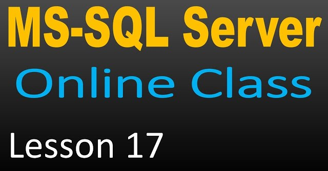 SQL Server Online Class 17 - Stored Procedures Part 1