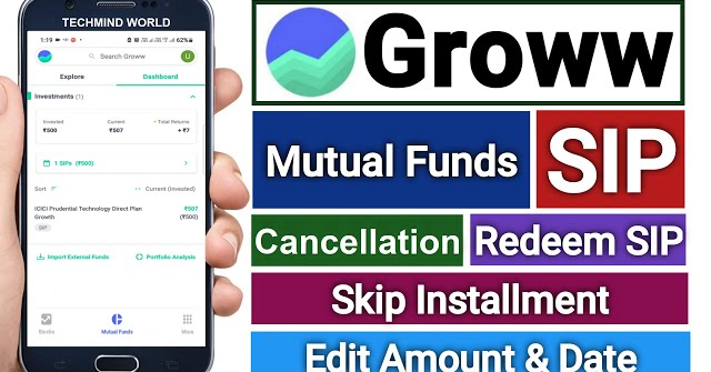 Groww Mutual Fund SIP - Cancellation | Skip Installment | Edit Amount & Due Date and Redeem SIP |