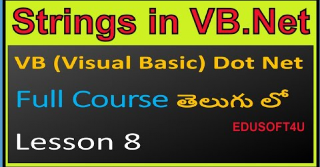 strings in VB.Net-VB .Net Full Course in Telugu-Lesson-8