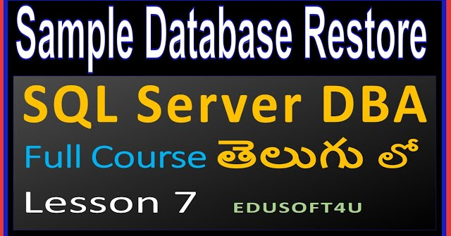 Restore AdventureWorks Database in SQL Server- SQL Server DBA Complete Course in Telugu - Lesson 7