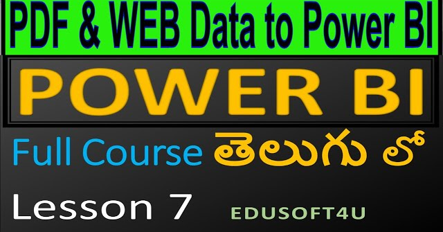 Loading PDF and WEB data into Power BI