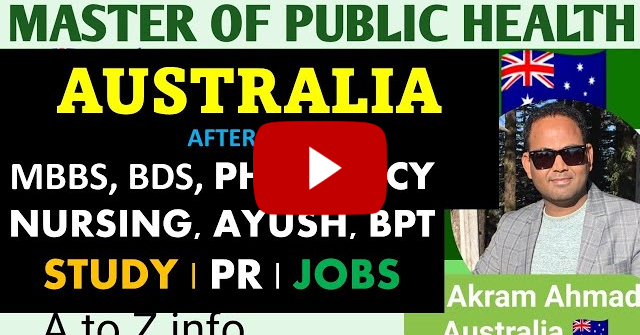 Scope of MPH in Australia after Pharmacy/MBBS/BDS/BPT etc || Scope of Master of Public Health, Jobs